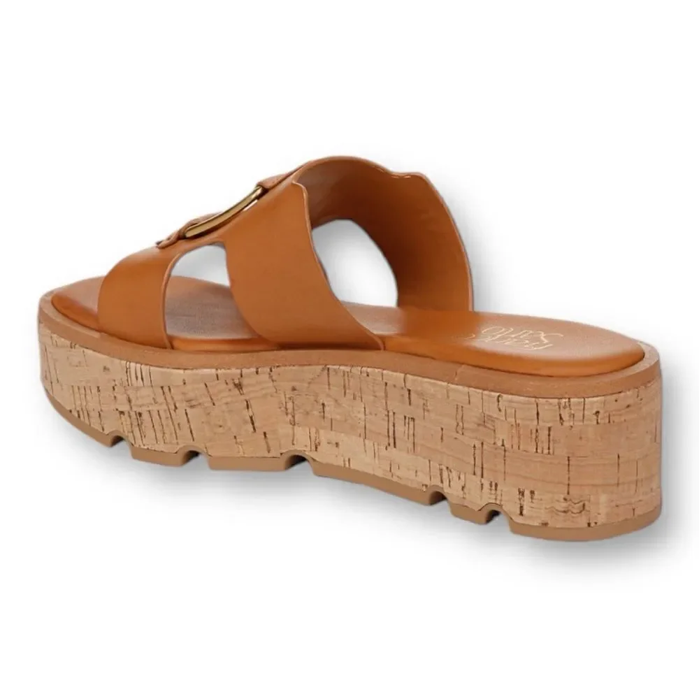 FRANCO SARTO Women’s Hesta Platform Sandals in the Size 9 in Tan Color